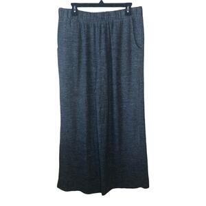 Collective Concepts Comfy Elastic Waistband Wide Leg Womens Pant in Gray Size 1X